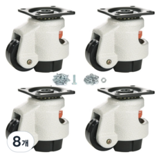 풋마스터 PBC-40F 높낮이조절 가구 캐스터 풋캐스터 휠마스터 대차 바퀴 운반, 8개, PC-60F