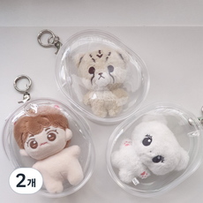10cm 인형 투명 파우치 10센치 10깅 솜인형 인형옷 보관 이타백 가방 키링, 2개, 단일