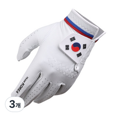 [어베이브] 팀코리아 태극기 국가대표 전체양피 골프장갑, 3개, 화이트