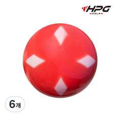 HPG 다이아몬드 파크골프공 4겹구조, 6개, 1개입, 레드