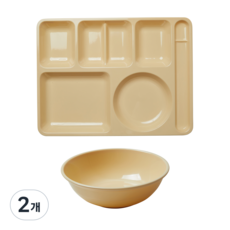 [식판의 고수] 주니어 한식식판 + 면기(소) SET (7 colors), 2개, 바닐라 아이스크림