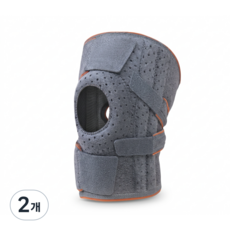 ZUNELLA 슬개골 오픈형 무릎보호대 4중벨크로 논슬립 통기성 관절보호 러닝 등산 헬스, 그레이, 2개