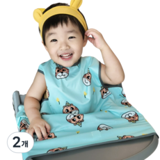 벨베이비 식탁일체형 방수 턱받이 나시 부분커버, (리뉴얼)호랑이, 2개, 1개입