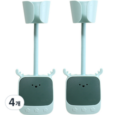 무타공 부착식 사슴 자바라 샤워기 거치대 고정 홀더 걸이 욕실, 4개, 그린