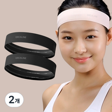 오르카라인 논슬립 스포츠 헤어밴드, 2개, 블랙