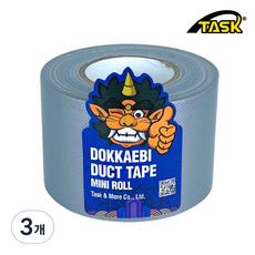 도깨비 수출용(국내산) 덕트테이프 덕테이프 미니롤 SILVER 50mmX10m, 3개