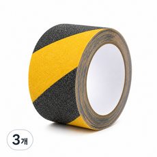 LSmall 고접착 방수 미끄럼방지 테이프 현관 화장실 공장 계단용 5m x 5cm 검정/노랑, 3개