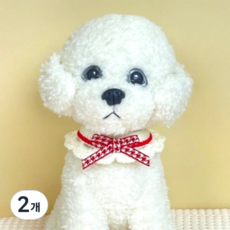 큐앤캐롯 반려동물 핸드메이드 니트 케이프 리본, 빨강, 2개