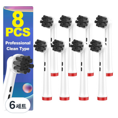 주주미엘 호환 오랄비 차콜클린 전동 칫솔모 리필모, 6세트, 차콜클린 칫솔모 4개