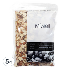 미웰 생 아몬드 슬라이스 수입, 800g, 5개