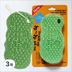 때밀이 스펀지 무통 만능 때지우개, 초록색, 3개, 1개입