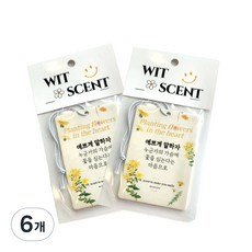위트센트 종이방향제 에쁘게말하자 감성메세지 퍼퓸태그, 화이트머스크, 6개, 6.5g