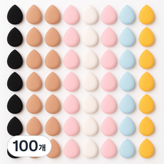 오피셜 물방울 똥퍼프 파운데이션 쿠션 퍼프, 100개, 보라색