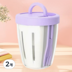 세렌드 휴대용 과일 샐러드컵 다이어트 후르츠팟 도시락통, 2개, 마일드퍼플