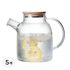 카페로메오 직화 가능한 내열 유리 티포트 주전자, 5개, 1.8L, 혼합색상