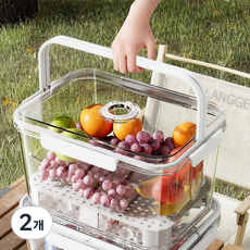 휴대용 야외 보냉 피크닉 푸드 수납 신선도 유지+멀티수납 밀폐 보냉박, 2개