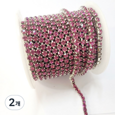 칼라줄란4mm 1마(90cm), 2개, 푸시아 백금도금