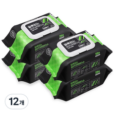 얼룩없는 차량용 물티슈 자동차 유리세정티슈, 12개, 25개