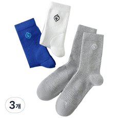 [3켤레 /두꺼운 쿠션]ALIGNX 프리미엄 남성여성 장목 스포츠양말 족저근막 기능성양말, 화이트,그레이,블루, 3개