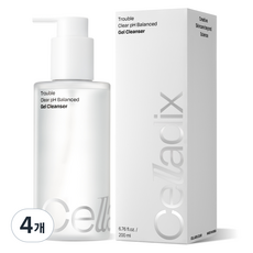 셀라딕스 트러블 클리어 약산성 젤클렌저 여드름 클렌징 아크네스균 향균, 4개, 200ml