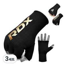 링사이드코리아 RDX 이너 복싱핸드랩 / 목장갑 대체 겔없음 mma 이지핸드랩 1쌍, 3세트, 골드/블랙
