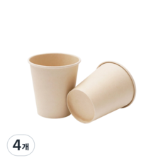 아이엠그리너 10온스 300ml 친환경 테이크아웃 무지 대나무 종이컵, 4개, 50개입