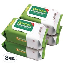 ifree 아기 소독티슈 대용량 주방 살균 알콜 물티슈 캡형 손소독티슈 소독용 에탄올 핸드폰 티슈, 8세트, 100매입