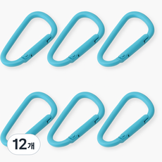 컬러 카라비너 키링 열쇠고리, 12개, 스카이