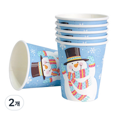 피플스파티 파티컵 240ml 크리스마스 눈사람 18P, 2개