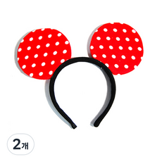 피플스파티 도트마우스머리띠 4개입, 2개, 레드