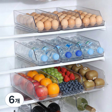 융풍 계란 보관 트레이 냉장고 정리함 계란 보관함 욕실 정리함 수납 정리함 수납 트레이, 6개, 투명색
