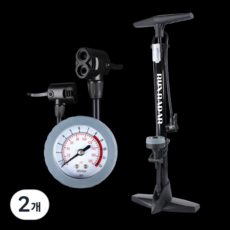 런레이더 자전거 고압 펌프 공기 주입기 에어펌프, 2개, 블랙