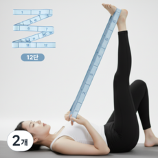 ONDOBIUM 요가 필라테스 단계별 어깨 스트레칭 근력 저항 운동 밴드, 2개, 스카이블루