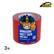 도깨비 수출용(국내산) 덕트테이프 덕테이프 미니롤 RED 50mmX5m, 3개