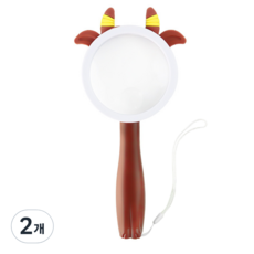 멜팅마켓 휴대용 손잡이형 돋보기, 브라운, 2개