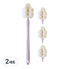 피코앤루비 리필형 젖병솔 텀블러 물병 세척솔, 모브퍼플 / 젖병솔 (본품1p+리필3p), 2세트