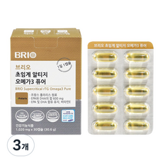 초임계 알티지 오메가3 / 프랑스 폴라리스 원료 / rTG DHA EPA / 임산부 온가족 어린이 청소년 오메가-3 영양제, 3개, 30정