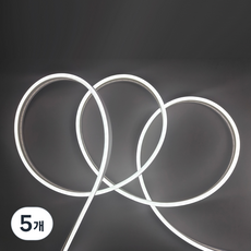 원그리드 USB 네온플렉스 LED 스트립 5m 잘라쓰는 줄조명 네온사인, 5개, 주광색
