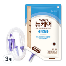 뉴케어 당뇨식 RTH 파우치 낱개 (피딩줄포함), 300ml, 3개