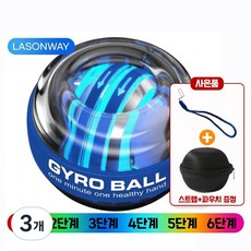 라손웨이 자이로볼 손목 운동기구 전완근 악력 강화 파워볼, 3개, 블루 6색