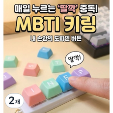 MBTI 키보드 키캡 키링 딸깍이 스트레스 피젯, 2개, 단일