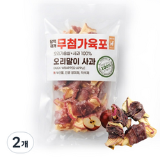 펫트리츠 담백하개 강아지 간식 무첨가육포, 2개, 75g, 오리말이사과