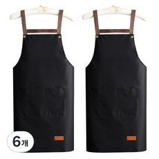 코지엔비 방수 앞치마, 6개, 블랙
