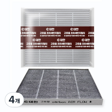 대한카필터 PM1.0 활성탄 초미세먼지 에어컨 필터, KC100, 4개