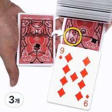 (KC인증) JL매직 카드툰 만화카드 관객이 뽑은 카드를 찾는 졸라맨 멘탈매직 마술카드 초등 어린이 마술도구, 3개