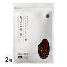 청년잡곡 쌀 국산 흑미, 2개, 1kg 2개, 1kg