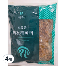 탱글탱글 쫄깃한 저염 국산 해파리 다리/발/머리 슬라이스 HACCP 인증 안주 요리 재료, 4개