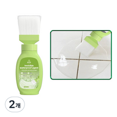 하비앤하트 침투형 투명 방수페인트 붓 일체형 타입 셀프 옥상 투명 발수 외벽 욕실 베란다, 2개, 300g