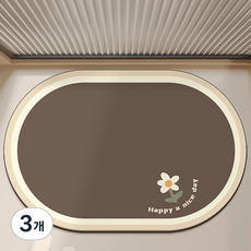 FATTYS 미끄럼방지 데이지 발매트, 3개, 타월