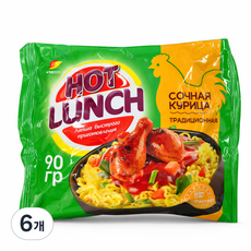 핫런치 누들 치킨향 Hot Lunch with chicken flavor, 90g, 6개